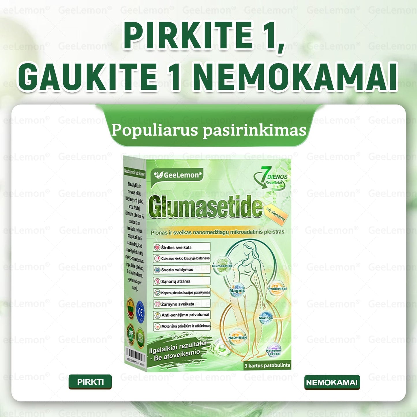 🎁 Liko tik 5 dėžutės! Dabar suteikiame papildomą 50 % nuolaidą! Būkite žvalūs ir sveiki. Jei nepasinaudosite proga dabar, kita galimybė bus tik kitais metais!